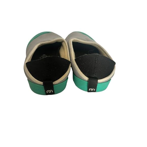 Mahabis Summer Slippers •40/ W 9• M 7• Light gray Mesh Teal Rubber Sole - Picture 4 of 8